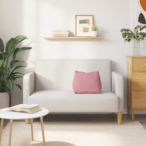 vidaXL Coussin de Dos Rose 45 x 20 x 35 cm Tissu en velours c&ocirc;tel&eacute;