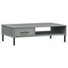 vidaXL Table basse avec pieds en m&eacute;tal Gris Bois pin massif OSLO
