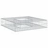 vidaXL Lit sur&eacute;lev&eacute; gabion 100 x 100 x 20 cm Acier galvanis&eacute; Argent&eacute;