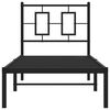 vidaXL Cadre de lit métal sans matelas avec tête de lit noir 75x190 cm