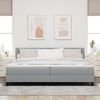 vidaXL Lit &agrave; ressorts avec matelas Gris clair 200 x 200 cm tissu