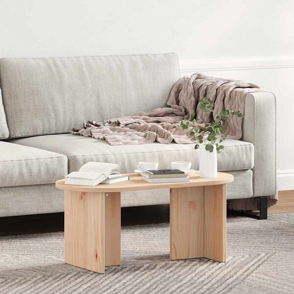 vidaXL Table basse Naturel 80 x 39,5 x 35 cm Bois de pin massif