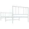 vidaXL Cadre de lit métal sans matelas avec pied de lit blanc 75x190cm
