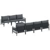 vidaXL Ensemble de canap&eacute; de jardin avec coussin 8 pcs Noir Acier