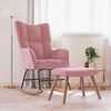 vidaXL Chaise &agrave; bascule avec repose-pied Rose Velours