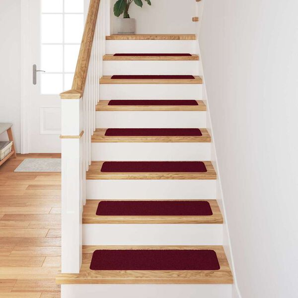 vidaXL Tapis Antidérapants pour Escaliers 15 pcs Bordeaux 75 x 20 cm