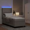 vidaXL Lit &agrave; ressort LED avec matelas Taupe 80 x 200 cm tissu