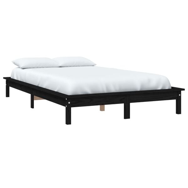 vidaXL Cadre de lit sans matelas noir 160x200 cm bois massif