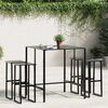 vidaXL Ensemble de bar de jardin 5 pcs noir acier enduit de poudre