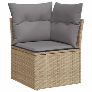 vidaXL Canap&eacute; d'angle de jardin avec coussins beige r&eacute;sine tress&eacute;e