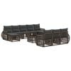 vidaXL Ensemble de canap&eacute; de jardin 11 pcs Gris et Gris fonc&eacute;