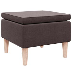 vidaXL Tabouret avec pieds en bois Marron fonc&eacute; Tissu