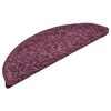 vidaXL Tapis d'escalier 15 pièces 56 x 17 x 3 cm Violet foncé Demi-rond