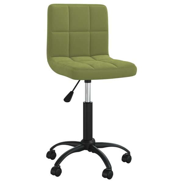 vidaXL Chaise pivotante de bureau Vert clair Velours