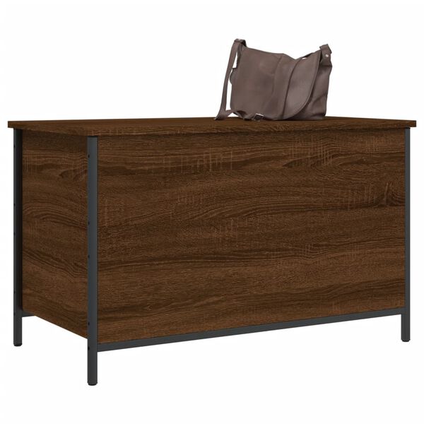 vidaXL Banc de rangement ch&ecirc;ne marron 80x42,5x50 cm bois d'ing&eacute;nierie