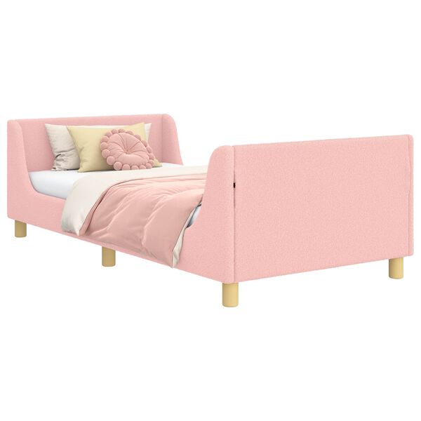 vidaXL Cadre de lit pour enfants avec t&ecirc;te de lit Rose 90 x 190 cm