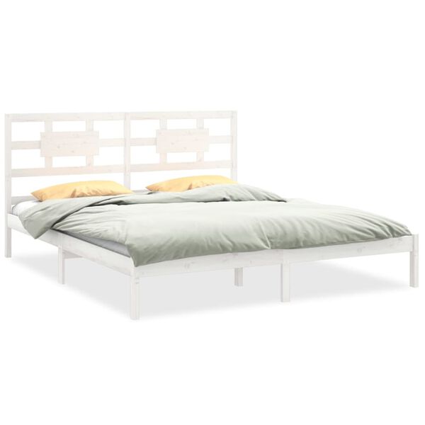 vidaXL Cadre de lit sans matelas blanc 180x200 cm bois massif
