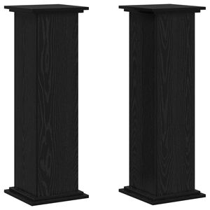 vidaXL Support de Plante Ch&ecirc;ne noir 33 x 33 x 100 cm Bois d'ing&eacute;nierie