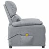 vidaXL Fauteuil de massage Gris clair Tissu
