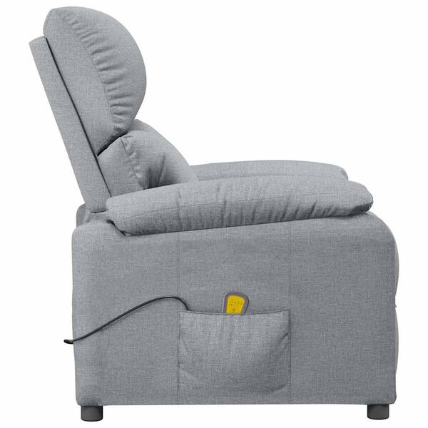 vidaXL Fauteuil de massage Gris clair Tissu