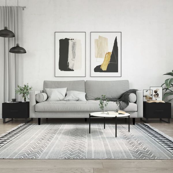 vidaXL Tables basses 2 pcs noir 50x50x40 cm bois d'ing&eacute;nierie