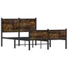 vidaXL Cadre de lit en métal sans matelas chêne fumé 120x190 cm