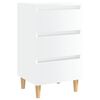 vidaXL Tables de chevet pieds en bois 2 pcs blanc brillant 40x35x69 cm