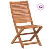 vidaXL Chaises pliantes 2 pi&egrave;ces en bois massif d'acacia