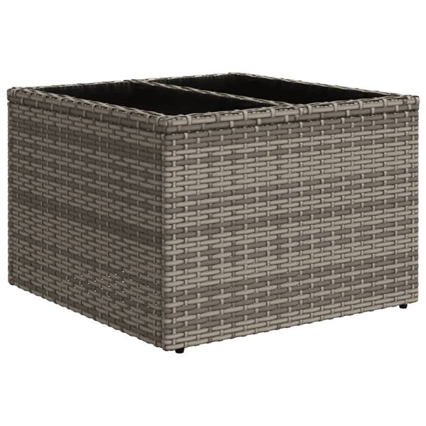vidaXL Salon de jardin 8 pcs avec coussins gris r&eacute;sine tress&eacute;e