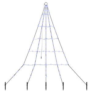 vidaXL Arbre de No&euml;l LED avec piquets au sol Bleu 182 cm m&eacute;tal