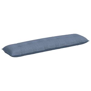 vidaXL Coussin de Dos Bleu 200 x 50 cm Tissu en velours c&ocirc;tel&eacute;