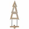 vidaXL Sapin de Noël avec support Marron 120 cm Bois de teck solide