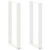 vidaXL Pieds de table de bar en U, 2 pi&egrave;ces, blanc, 50 x (100-101) cm, acier