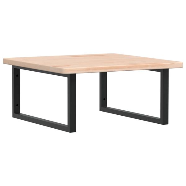 vidaXL &Eacute;tag&egrave;re de vasque murale acier et bois de ch&ecirc;ne massif