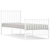 vidaXL Cadre de lit m&eacute;tal sans matelas avec pied de lit blanc 80x200cm