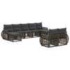 vidaXL Ensemble de canap&eacute; de jardin 9 pc Gris et Gris fonc&eacute; polyrotin