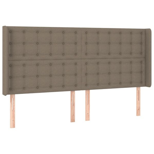 vidaXL T&ecirc;te de lit &agrave; LED Taupe 183x16x118/128 cm Tissu