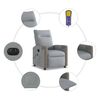 vidaXL Fauteuil de massage inclinable &eacute;lectrique gris clair tissu