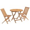 vidaXL Ensemble de Bistro de Jardin Pliable 3 Pi&egrave;ces Naturel