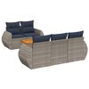 vidaXL Ensemble de canap&eacute; de jardin 6 pcs avec coussins gris r&eacute;sine tress&eacute;e