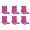 vidaXL Coussins de chaise &agrave; dossier bas lot de 6 rose tissu oxford