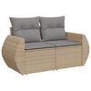 vidaXL Salon de jardin avec coussins 6 pcs beige r&eacute;sine tress&eacute;e