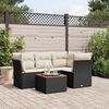 vidaXL Salon de jardin 5 pcs avec coussins noir résine tressée