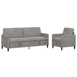 vidaXL Canap&eacute; avec rangement 2 pc Gris clair Polyester