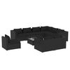 vidaXL Salon de jardin 10 pcs avec coussins R&eacute;sine tress&eacute;e Noir