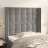 vidaXL T&ecirc;te de lit avec oreilles Gris clair 93x16x118/128 cm Velours