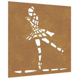 vidaXL D&eacute;coration murale jardin 55x55 cm motif de danseuse de ballet