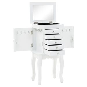 vidaXL Armoire &agrave; bijoux sur pieds Blanc