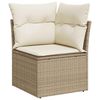 vidaXL Salon de jardin avec coussins 9 pcs beige r&eacute;sine tress&eacute;e