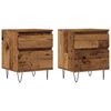 vidaXL Tables de chevet 2 pcs vieux bois 40x35x50 cm bois d’ingénierie